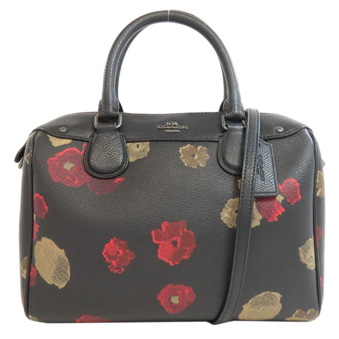 COACH Handbag F57270 PVC black Flower 2WAY