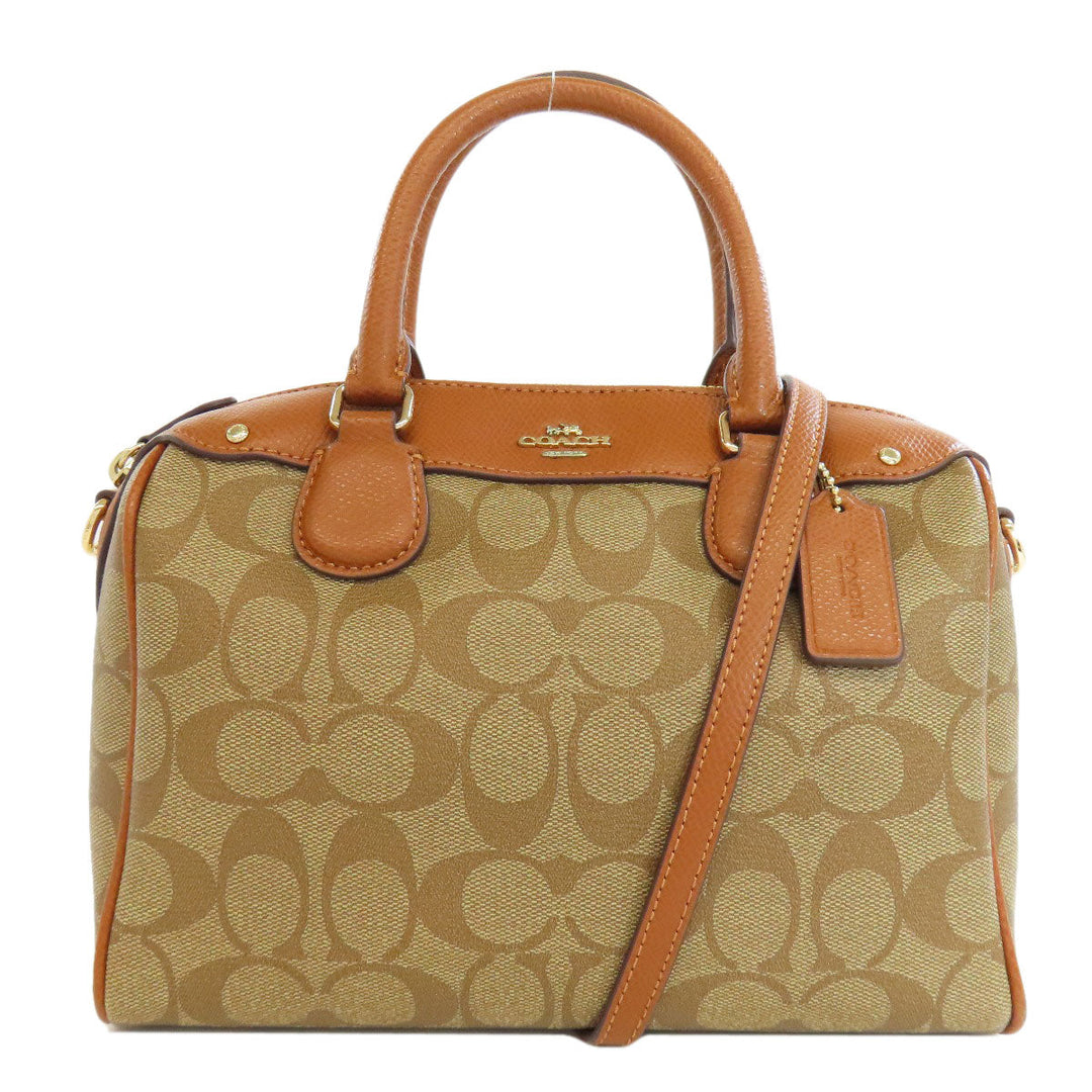 COACH Handbag F36702 PVC Brown Signature 2WAY