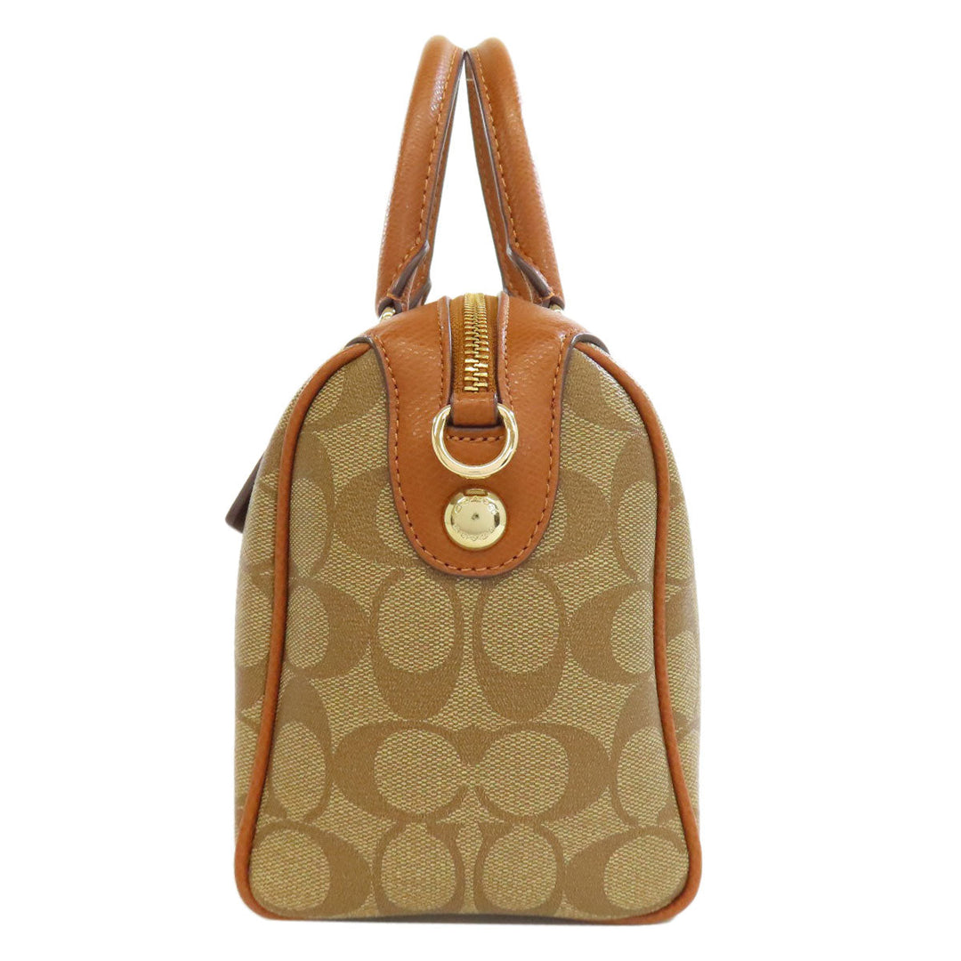 COACH Handbag F36702 PVC Brown Signature 2WAY