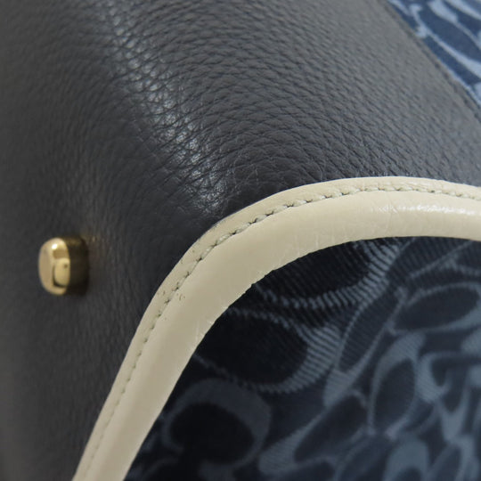 COACH Handbag C2827 canvas blue Dempsey Signature 2WAY Women Used Authentic