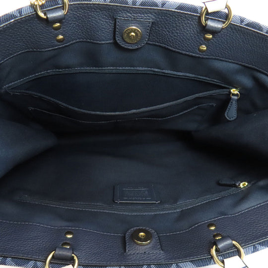 COACH Handbag C2827 canvas blue Dempsey Signature 2WAY Women Used Authentic