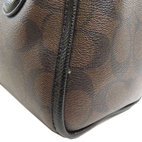 COACH Handbag F34084 PVC Brown Signature 2WAY Women Used Authentic