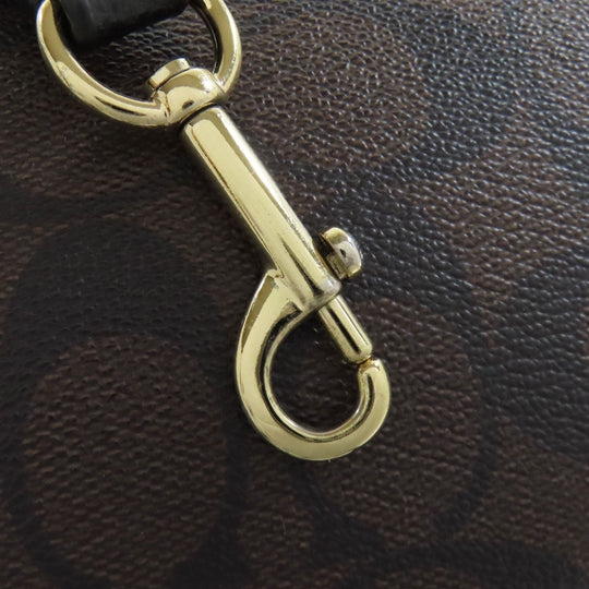 COACH Handbag F34084 PVC Brown Signature 2WAY Women Used Authentic