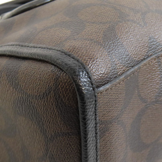 COACH Handbag F34084 PVC Brown Signature 2WAY Women Used Authentic