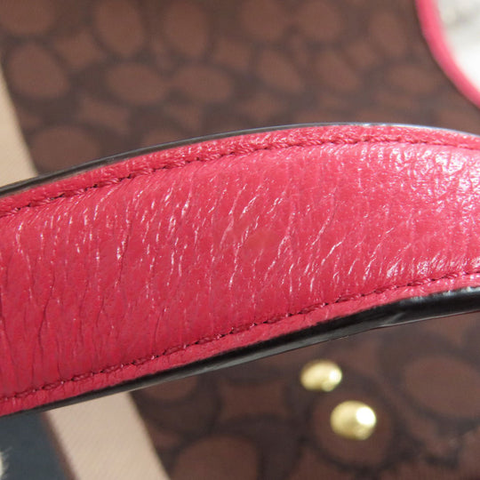 COACH Tote Bag C1548 Canvas, Leather Brown Dempsey 2WAY Women Used Authentic