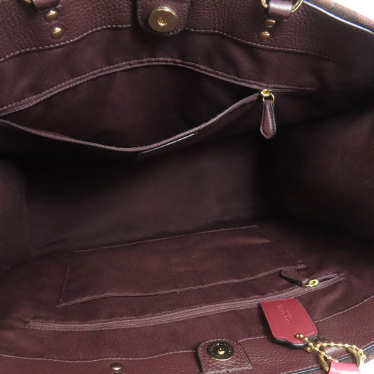 COACH Tote Bag C1548 Canvas, Leather Brown Dempsey 2WAY Women Used Authentic