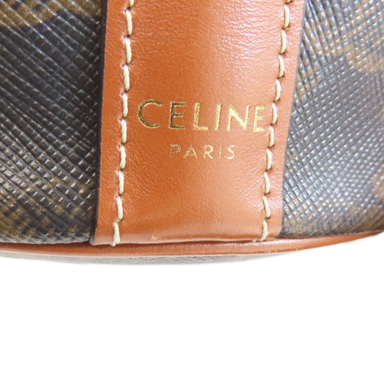 CELINE Shoulder Bag PVC Brown Long Shoulder Macadam Women Used Authentic