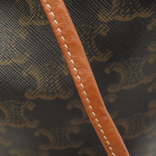 CELINE Shoulder Bag PVC Brown Long Shoulder Macadam Women Used Authentic