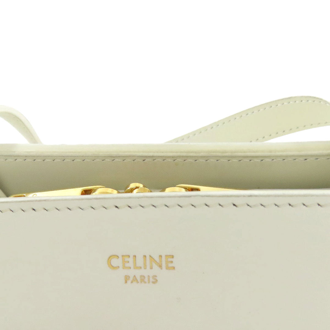 CELINE Shoulder Bag PVC white Triomphe Women Used Authentic
