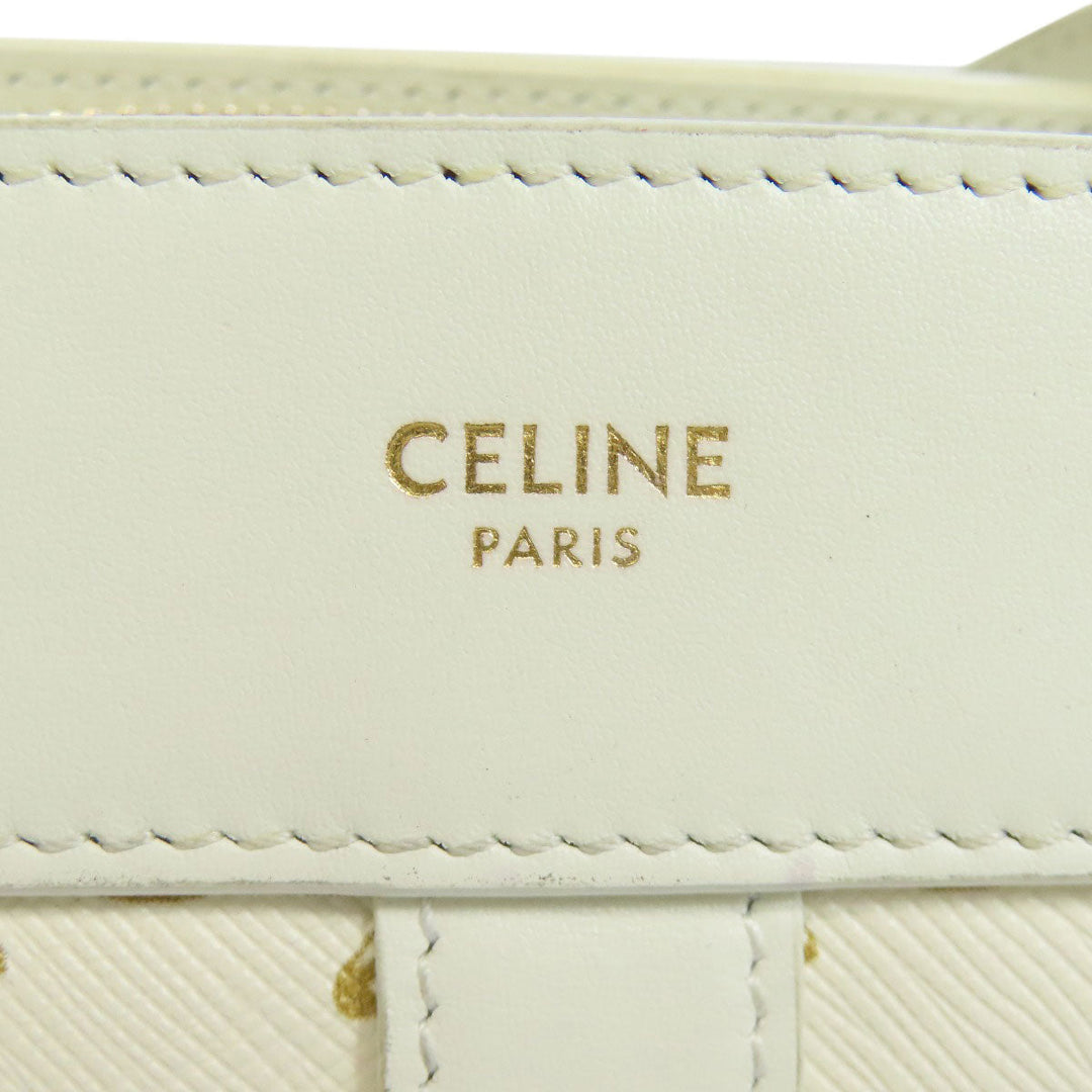 CELINE Shoulder Bag PVC white Triomphe Women Used Authentic