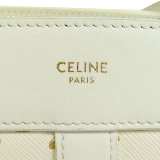 CELINE Shoulder Bag PVC white Triomphe Women Used Authentic