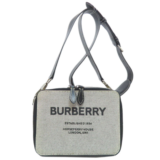 BURBERRY Shoulder Bag canvas gray logo Women Used Authentic