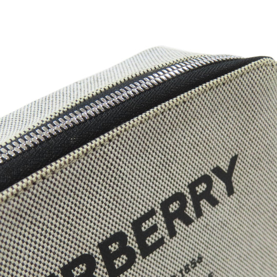 BURBERRY Shoulder Bag canvas gray logo Women Used Authentic