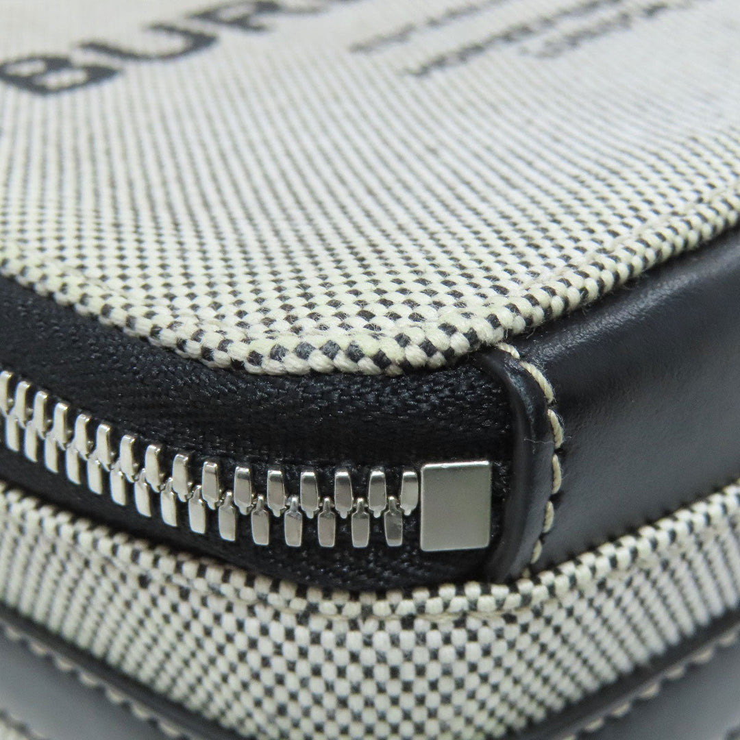 BURBERRY Shoulder Bag canvas gray logo Women Used Authentic