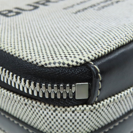 BURBERRY Shoulder Bag canvas gray logo Women Used Authentic