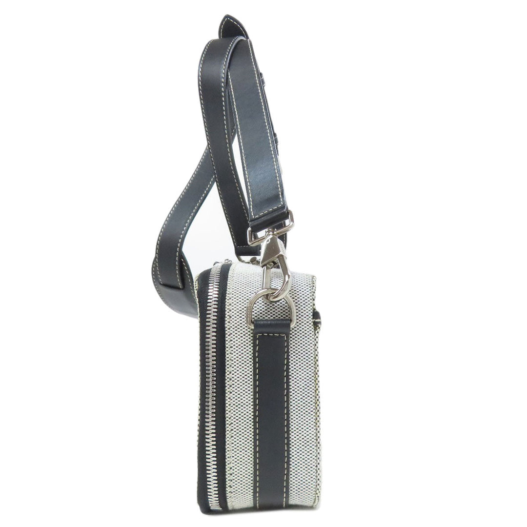 BURBERRY Shoulder Bag canvas gray logo Women Used Authentic