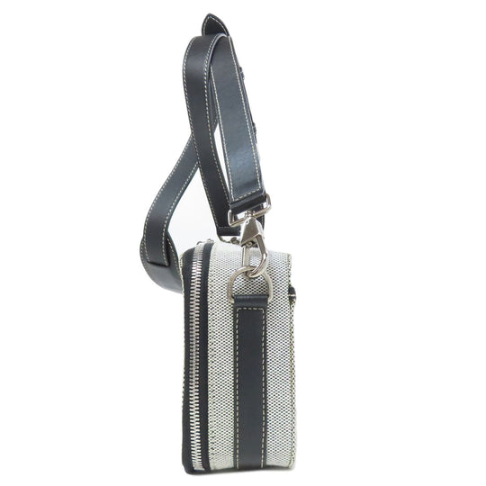 BURBERRY Shoulder Bag canvas gray logo Women Used Authentic