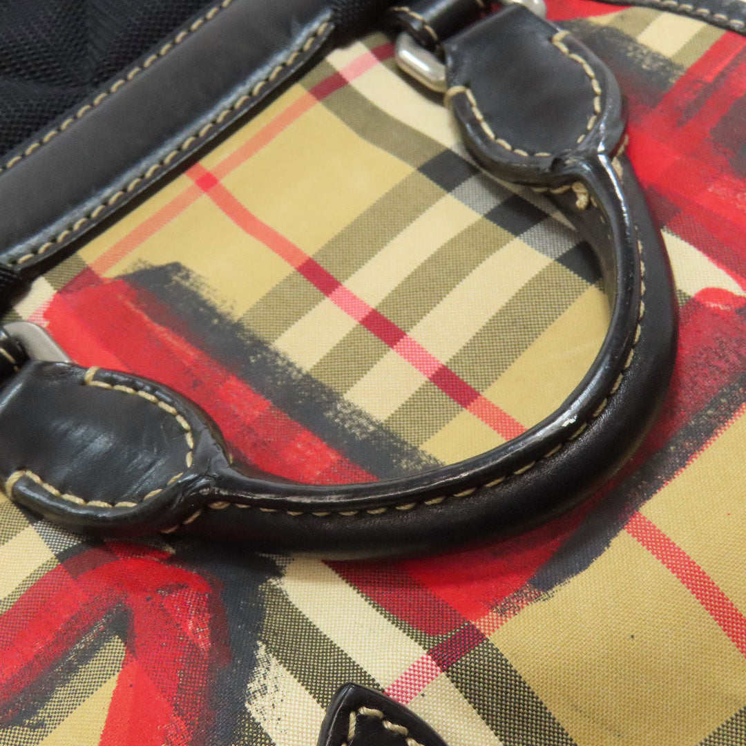 BURBERRY Backpack Nylon Brown Graffiti Women Used Authentic