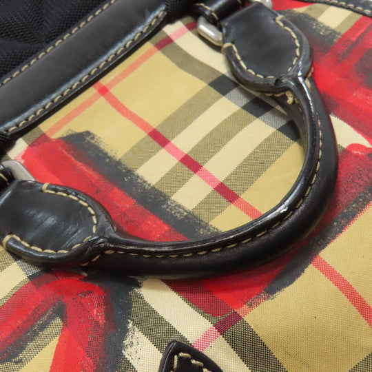 BURBERRY Backpack Nylon Brown Graffiti Women Used Authentic