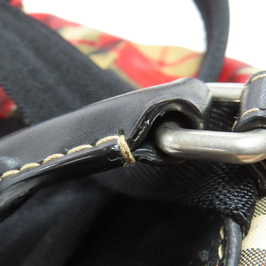 BURBERRY Backpack Nylon Brown Graffiti Women Used Authentic