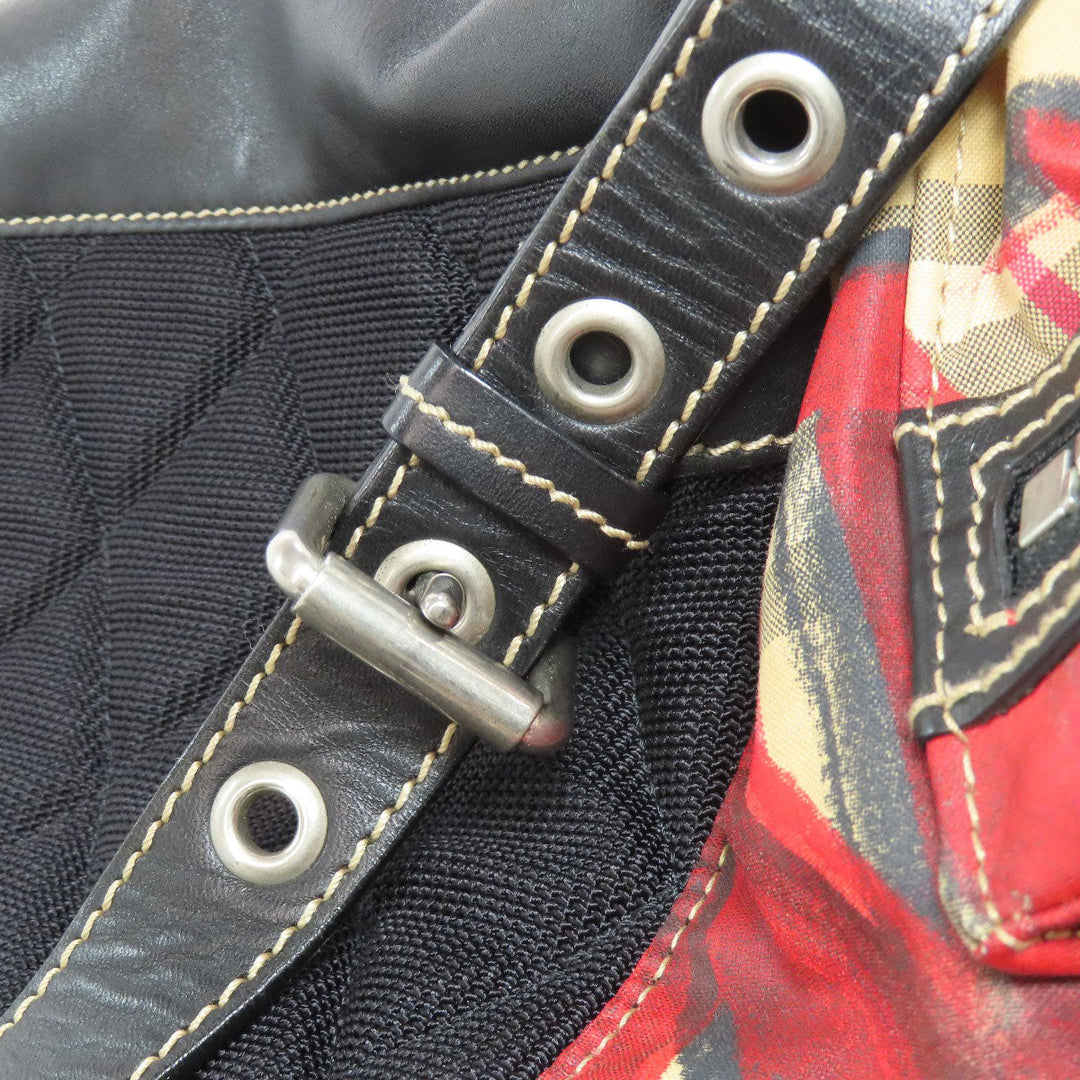 BURBERRY Backpack Nylon Brown Graffiti Women Used Authentic