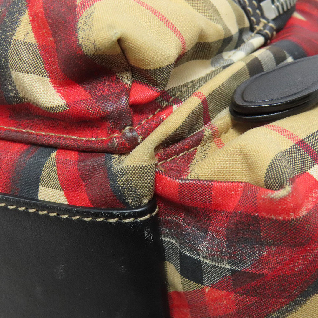 BURBERRY Backpack Nylon Brown Graffiti Women Used Authentic