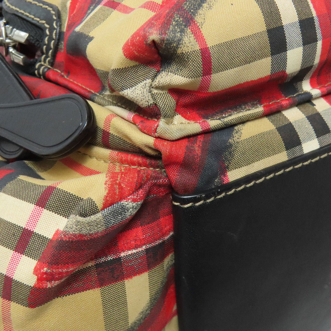 BURBERRY Backpack Nylon Brown Graffiti Women Used Authentic