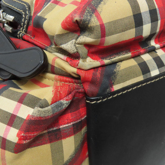 BURBERRY Backpack Nylon Brown Graffiti Women Used Authentic