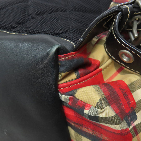 BURBERRY Backpack Nylon Brown Graffiti Women Used Authentic