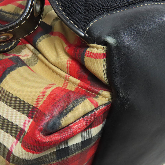 BURBERRY Backpack Nylon Brown Graffiti Women Used Authentic