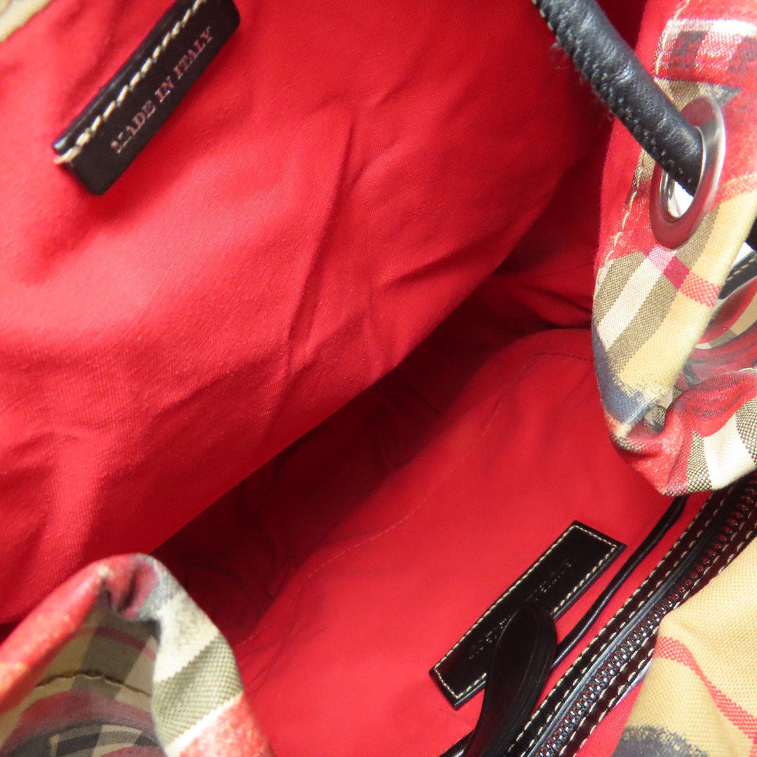 BURBERRY Backpack Nylon Brown Graffiti Women Used Authentic