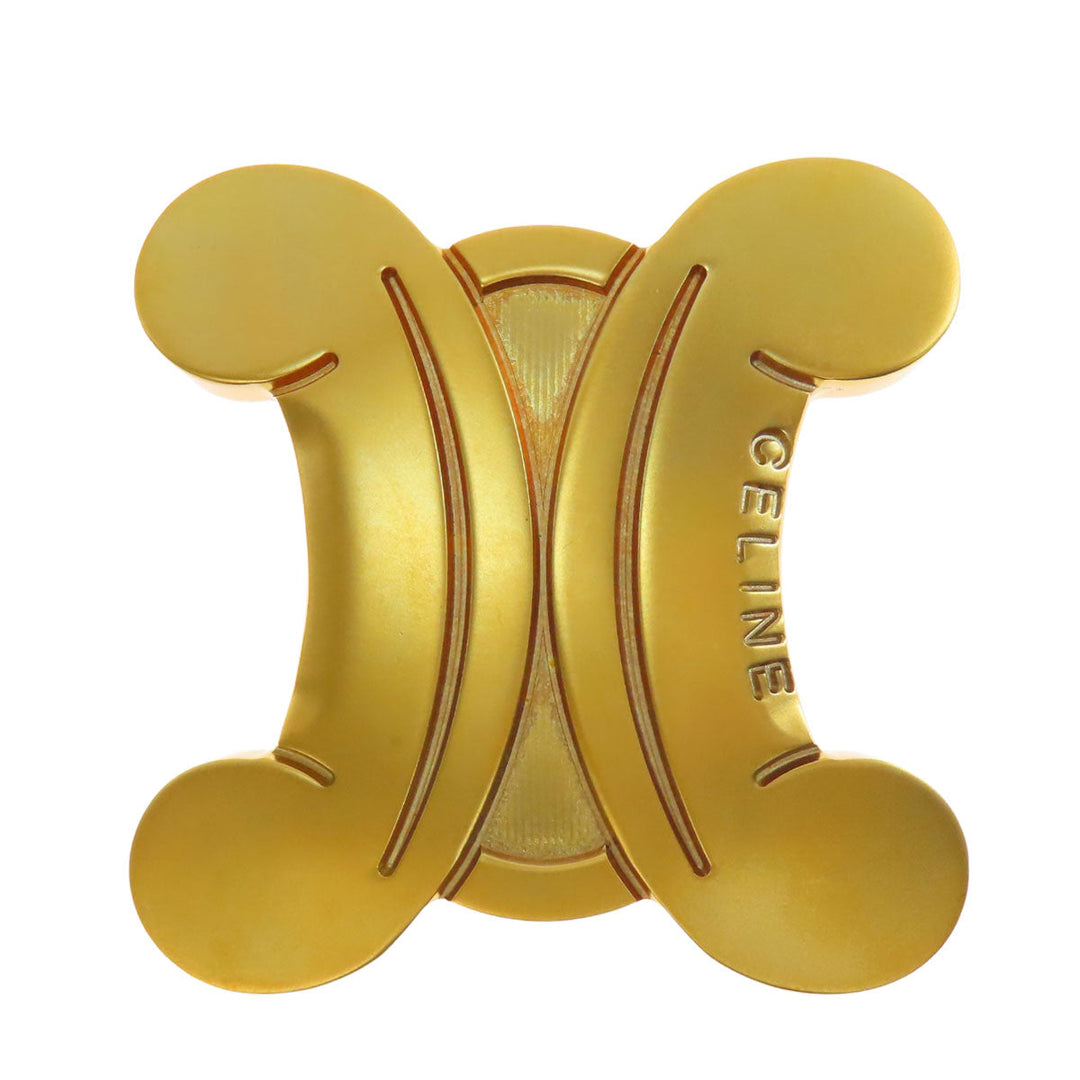 CELINE Brooch metallic gold Macadam Women Used Authentic