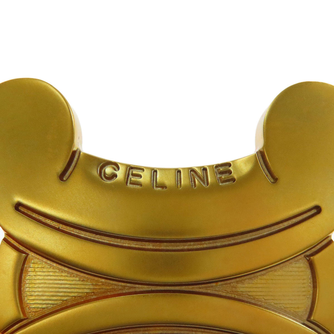CELINE Brooch metallic gold Macadam Women Used Authentic