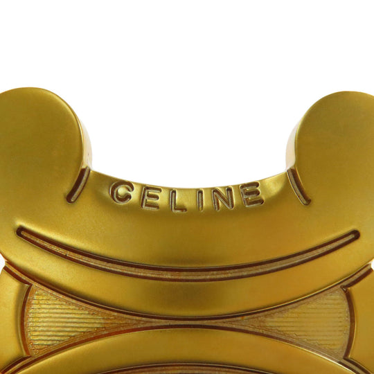CELINE Brooch metallic gold Macadam Women Used Authentic