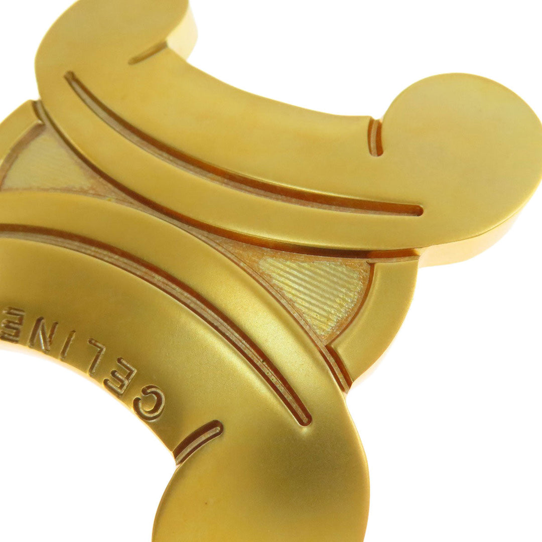 CELINE Brooch metallic gold Macadam Women Used Authentic