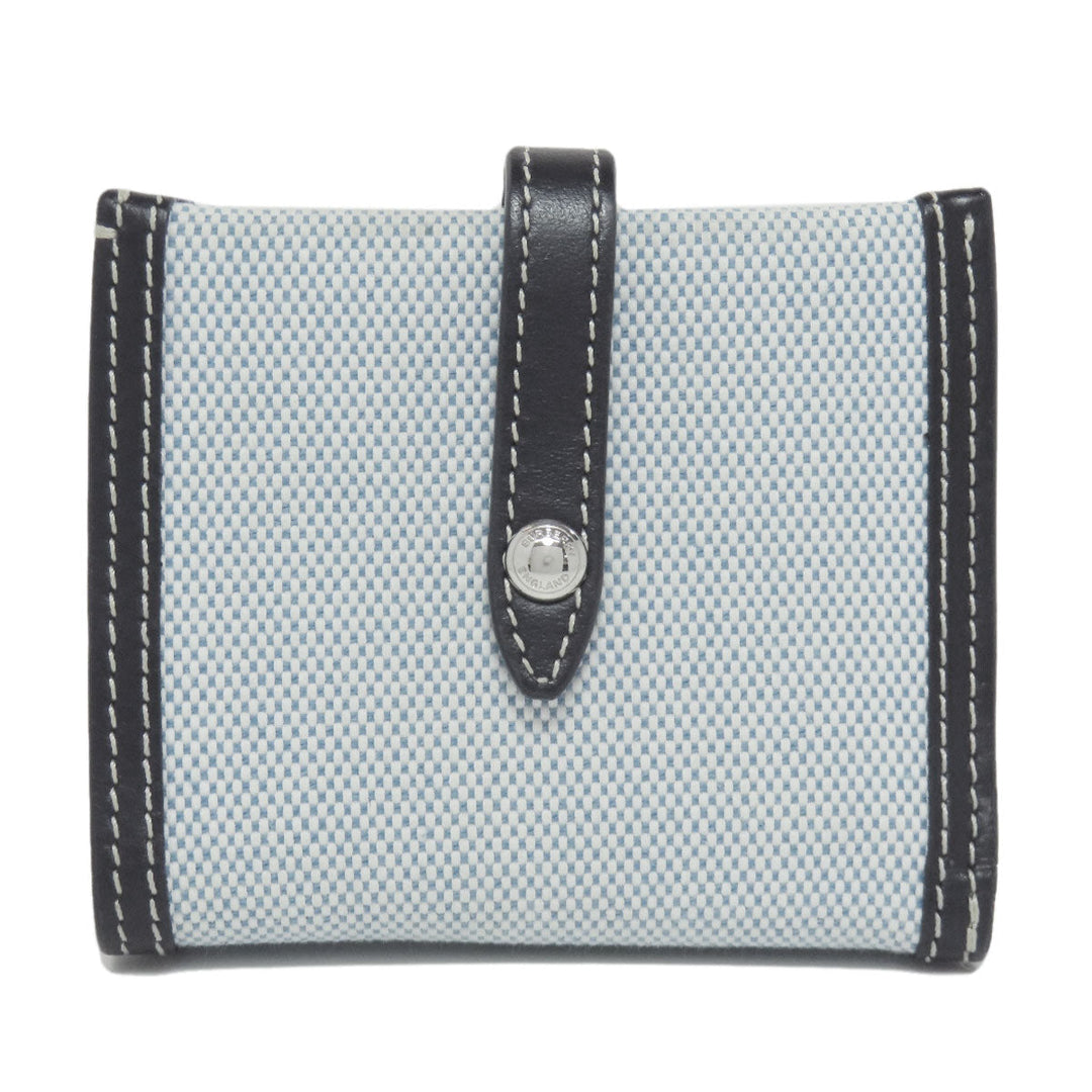 BURBERRY Bifold Wallet canvas blue logo Women Used Authentic