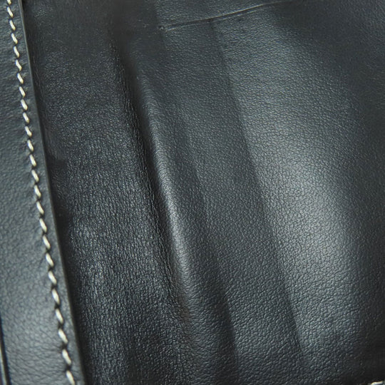 BURBERRY Bifold Wallet canvas blue logo Women Used Authentic