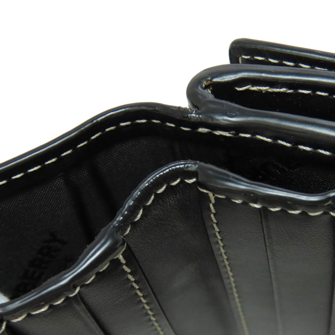 BURBERRY Bifold Wallet canvas blue logo Women Used Authentic