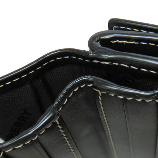 BURBERRY Bifold Wallet canvas blue logo Women Used Authentic