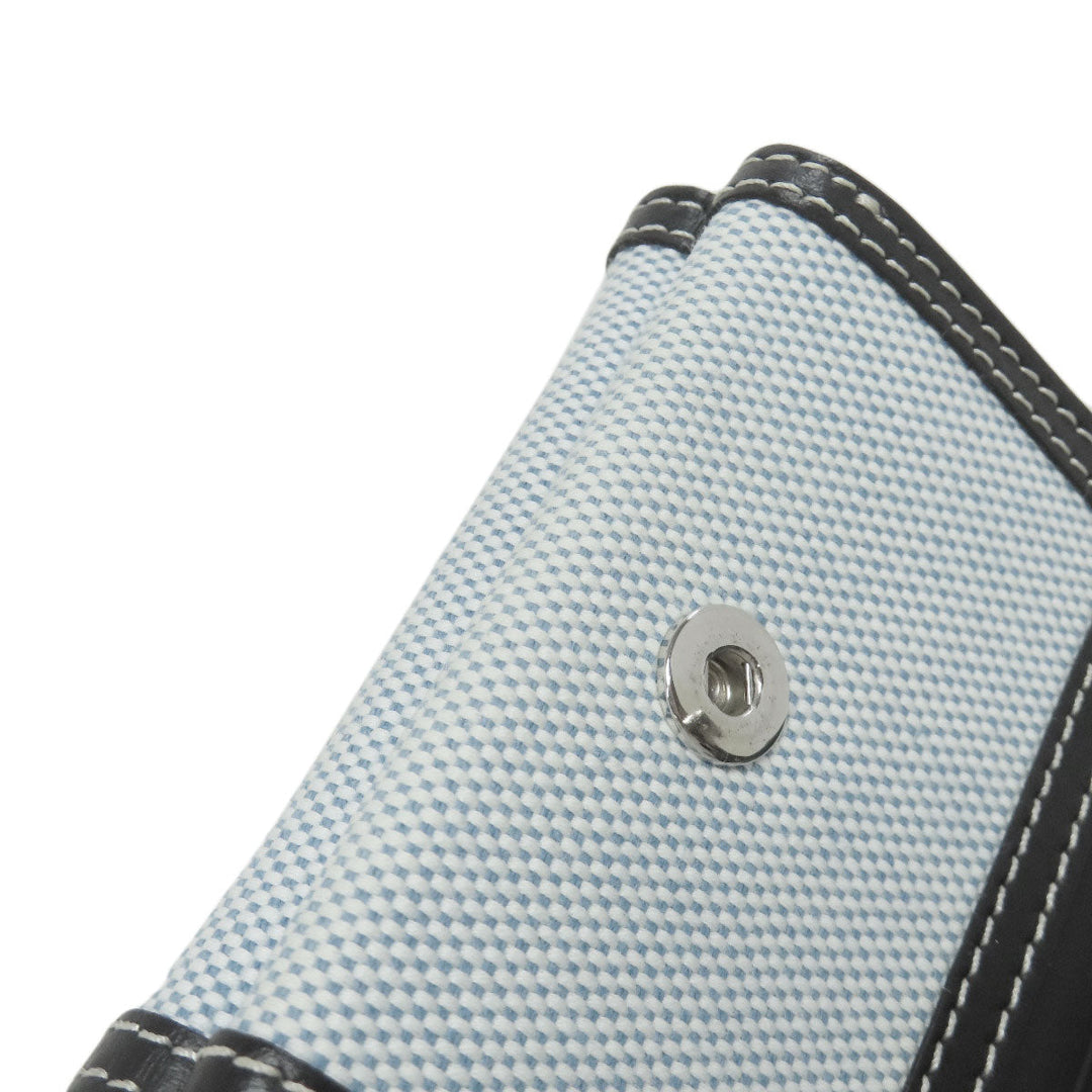BURBERRY Bifold Wallet canvas blue logo Women Used Authentic