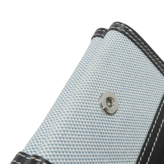 BURBERRY Bifold Wallet canvas blue logo Women Used Authentic