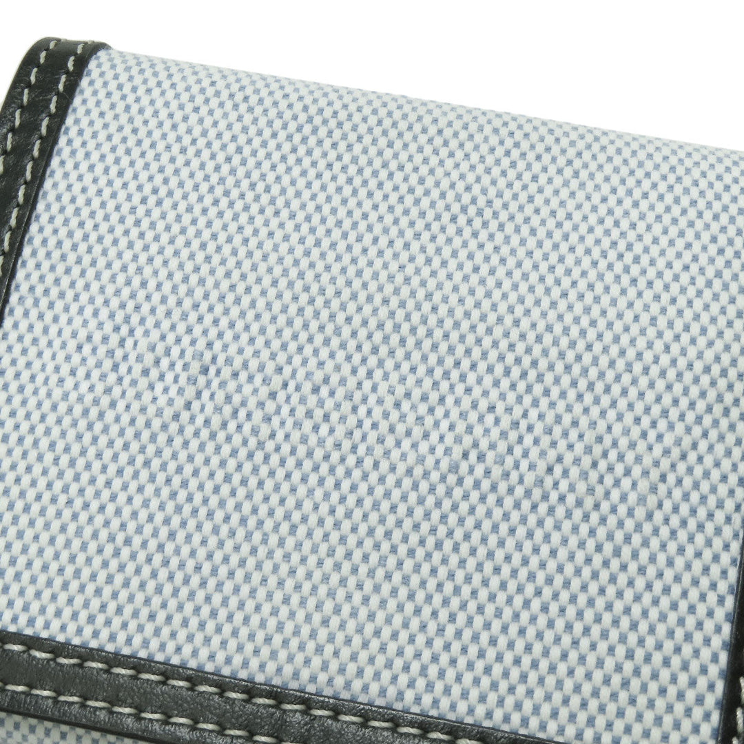 BURBERRY Bifold Wallet canvas blue logo Women Used Authentic