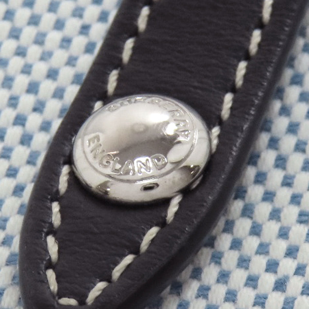 BURBERRY Bifold Wallet canvas blue logo Women Used Authentic