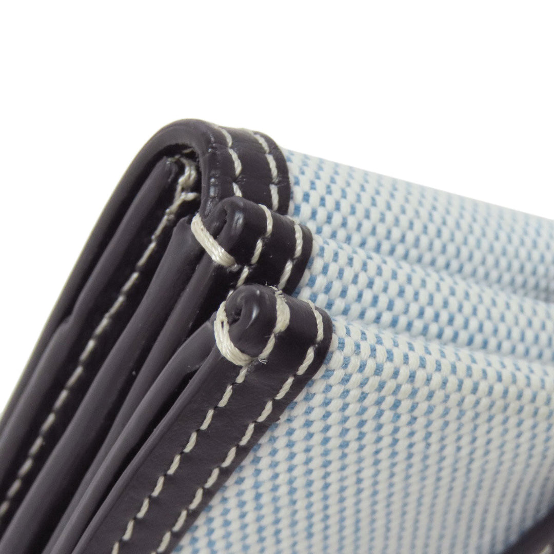 BURBERRY Bifold Wallet canvas blue logo Women Used Authentic