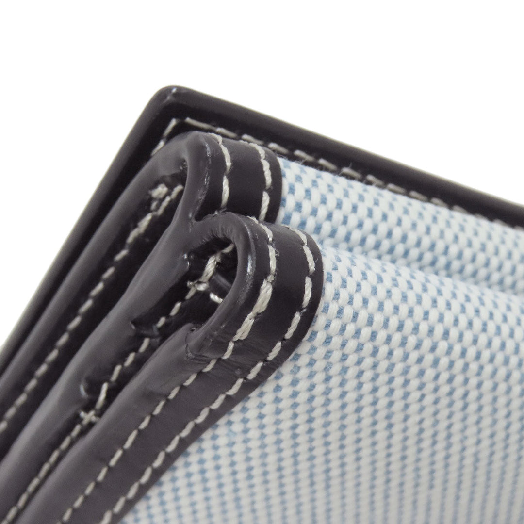 BURBERRY Bifold Wallet canvas blue logo Women Used Authentic