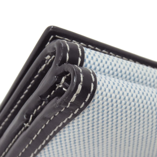 BURBERRY Bifold Wallet canvas blue logo Women Used Authentic