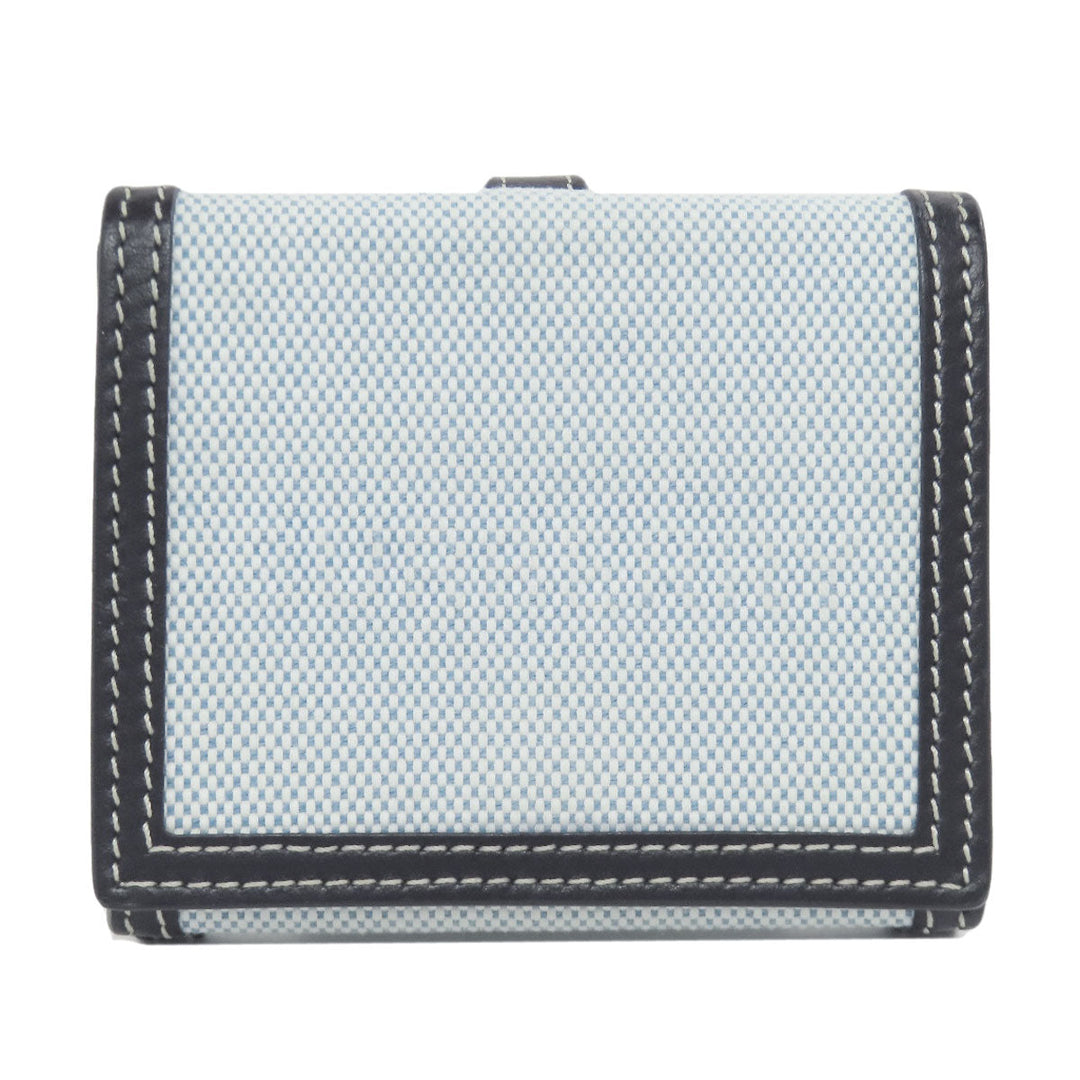 BURBERRY Bifold Wallet canvas blue logo Women Used Authentic