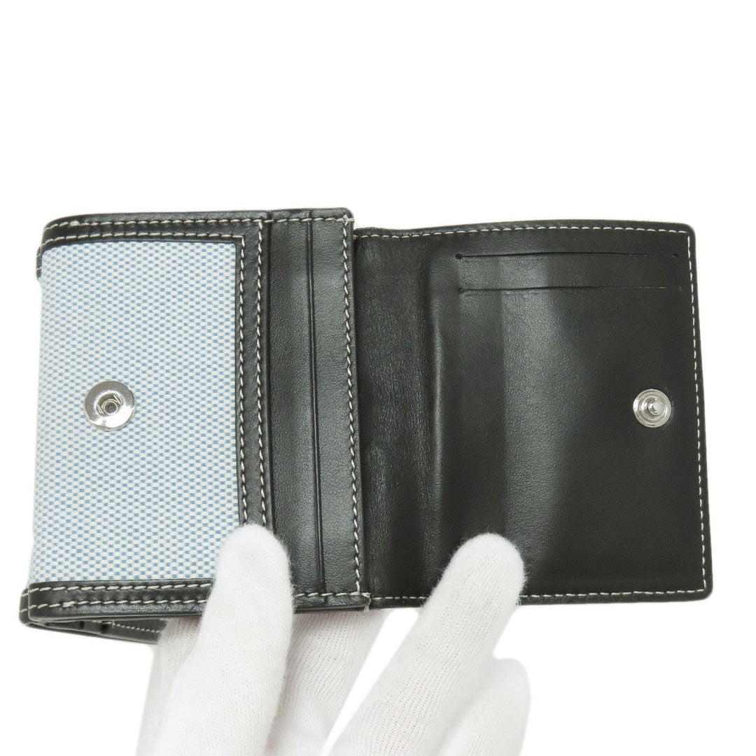 BURBERRY Bifold Wallet canvas blue logo Women Used Authentic