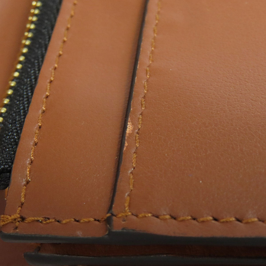 BURBERRY Long Wallet Purse leather Brown Logo motif Women Used Authentic