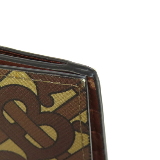 BURBERRY Long Wallet Purse leather Brown Logo motif Women Used Authentic